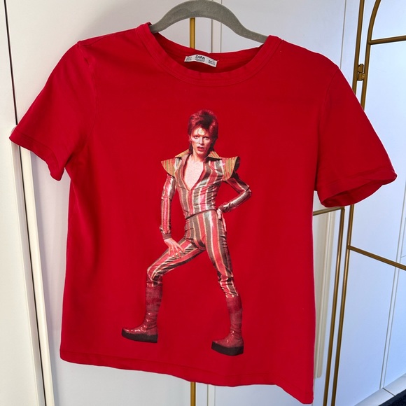 Zara David Bowie / Ziggy Stardust graphic T-shirt size S - Picture 1 of 6